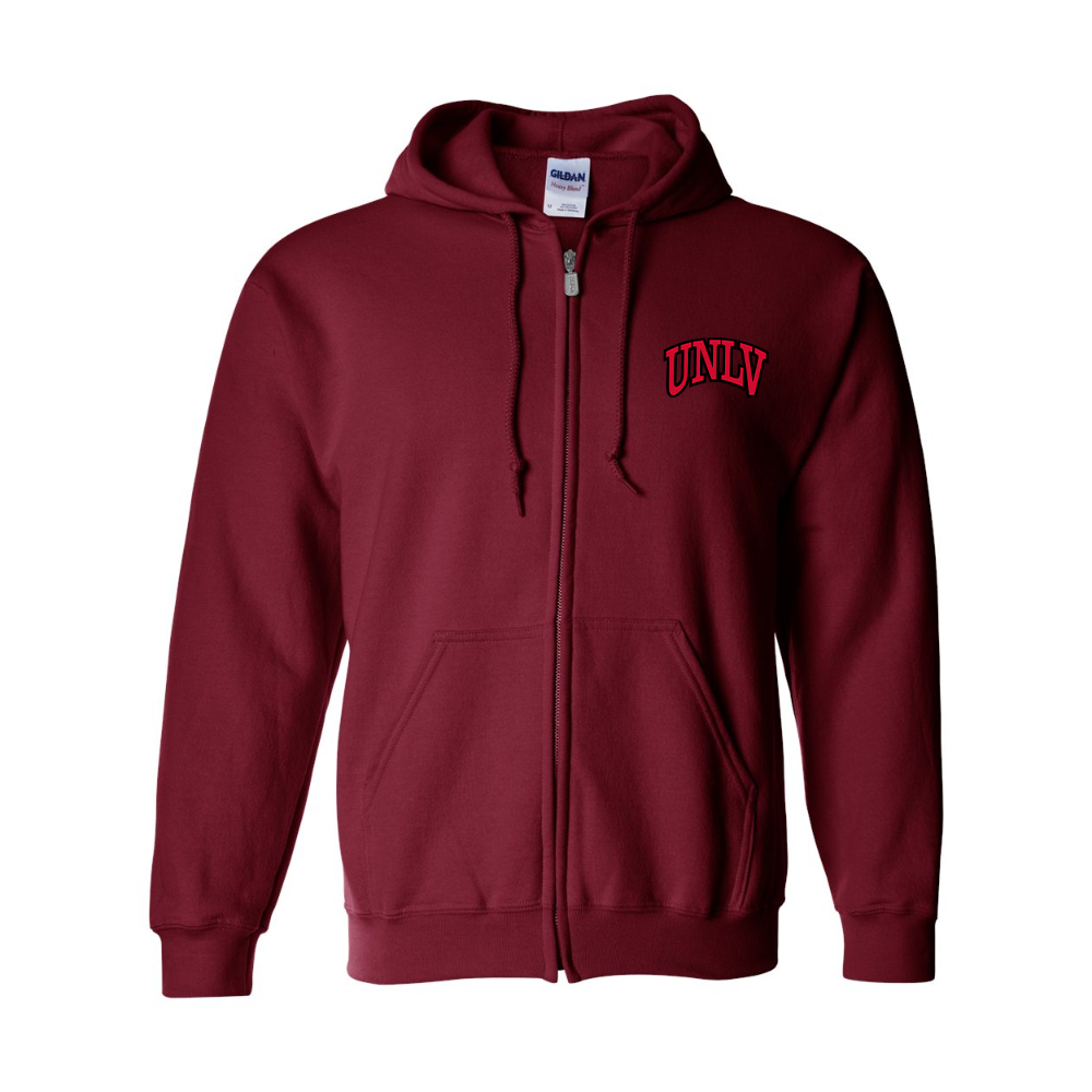 Men's UNLV Rebels Gildan  Heavy Blend Full Zip Hooded Sweatshirt